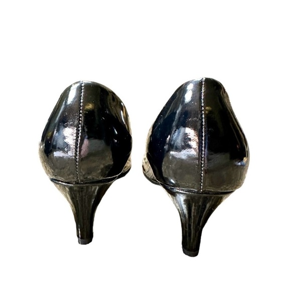 JACLYN SMITH, NWOT, WOMENS, BLACK PATENT HEELS. ALL MANMADE MATERIALS. SIZE 8W - Picture 3 of 11
